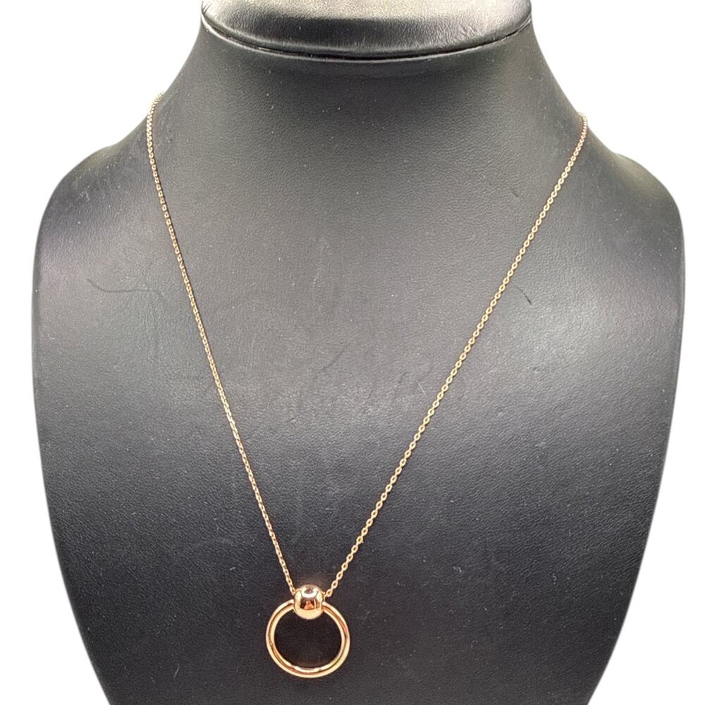 Uncommon James Rose Gold Tone Circle & Bead Pendant Necklace 22” - 24”